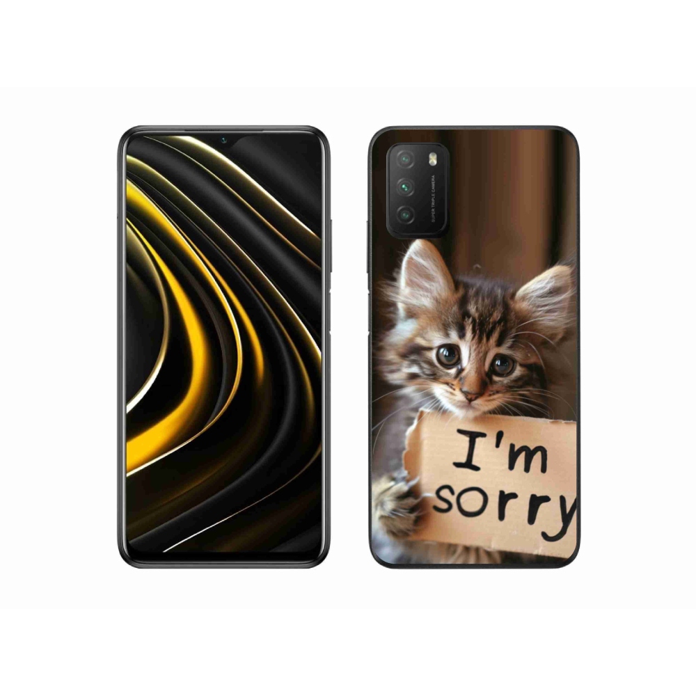 Gél borítás mmCase a Xiaomi Poco M3-hoz - macska bocsánatkérése