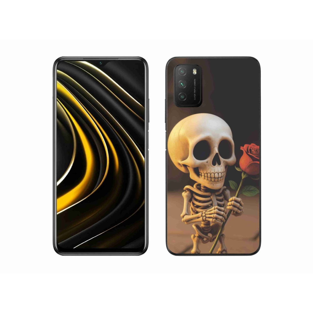 Gél borítás mmCase a Xiaomi Poco M3-hoz - csontváz rózsával