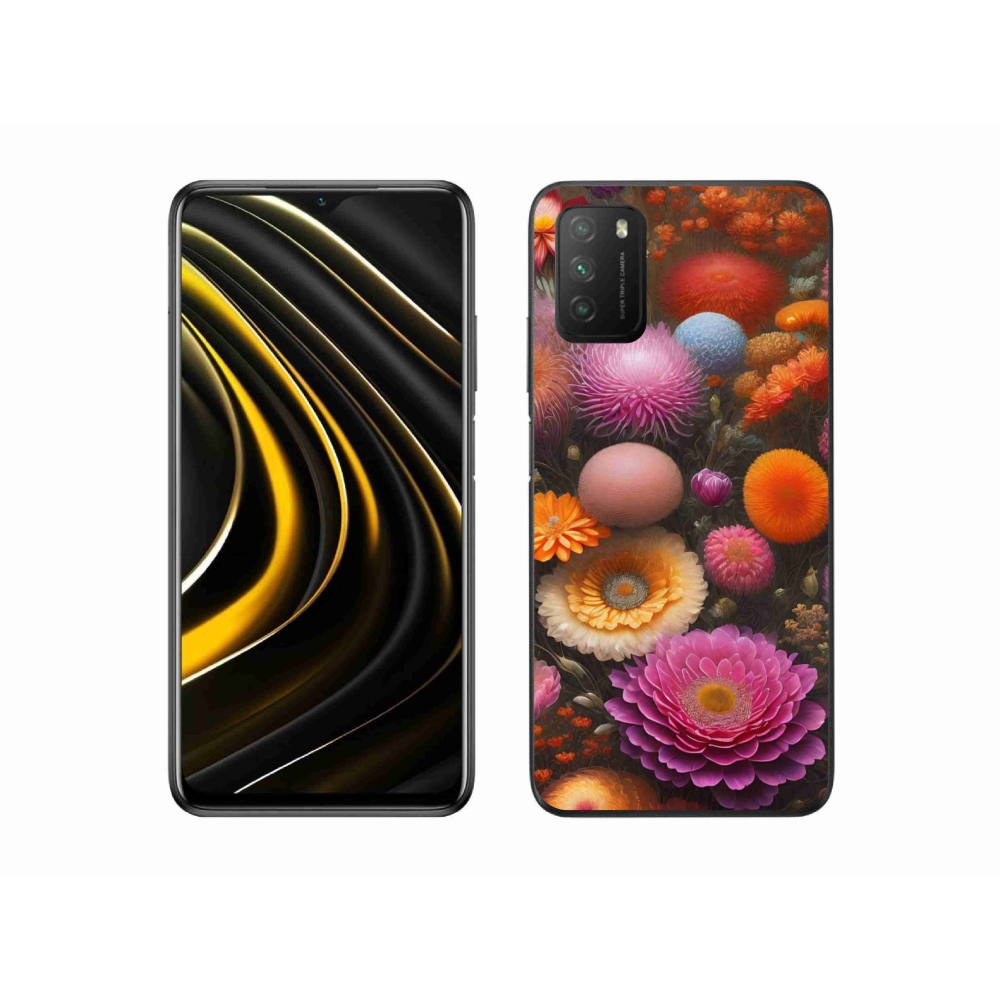 Gél borítás mmCase a Xiaomi Poco M3-hoz - virágos kompozíció