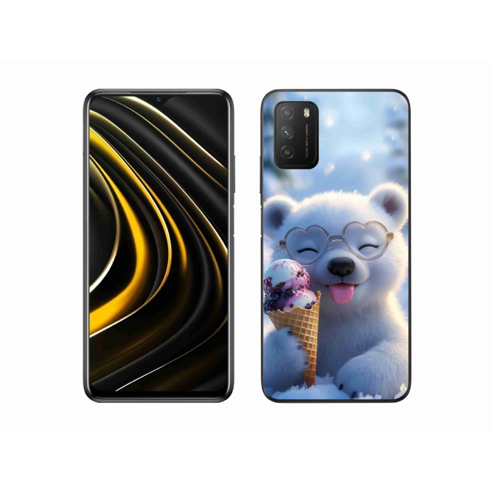 Gél borítás mmCase a Xiaomi Poco M3-hoz - mackó fagylalttal