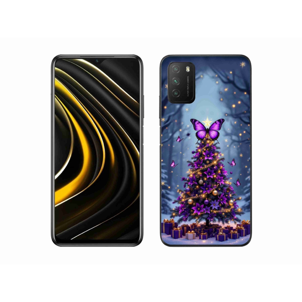 Gél borítás mmCase a Xiaomi Poco M3-hoz - pillangó karácsonyfa