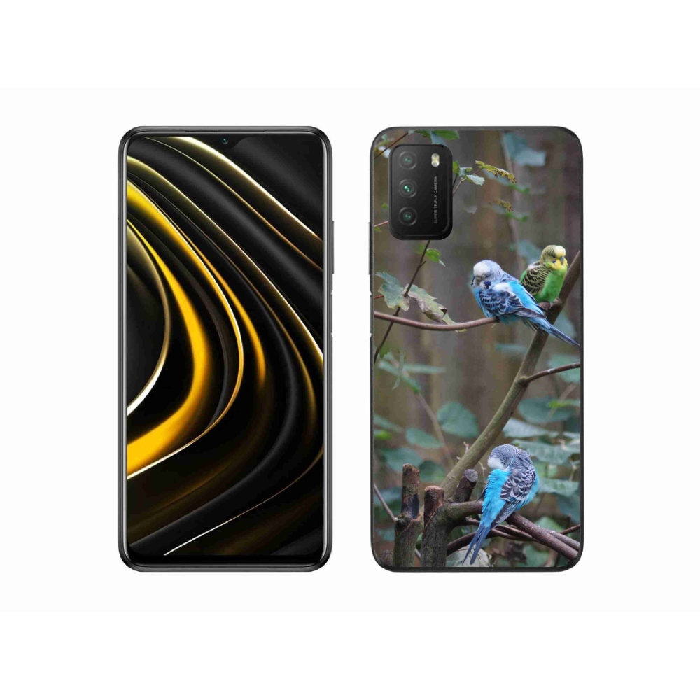 Gél borító mmCase a Xiaomi Poco M3-hoz - papagájok az ágon