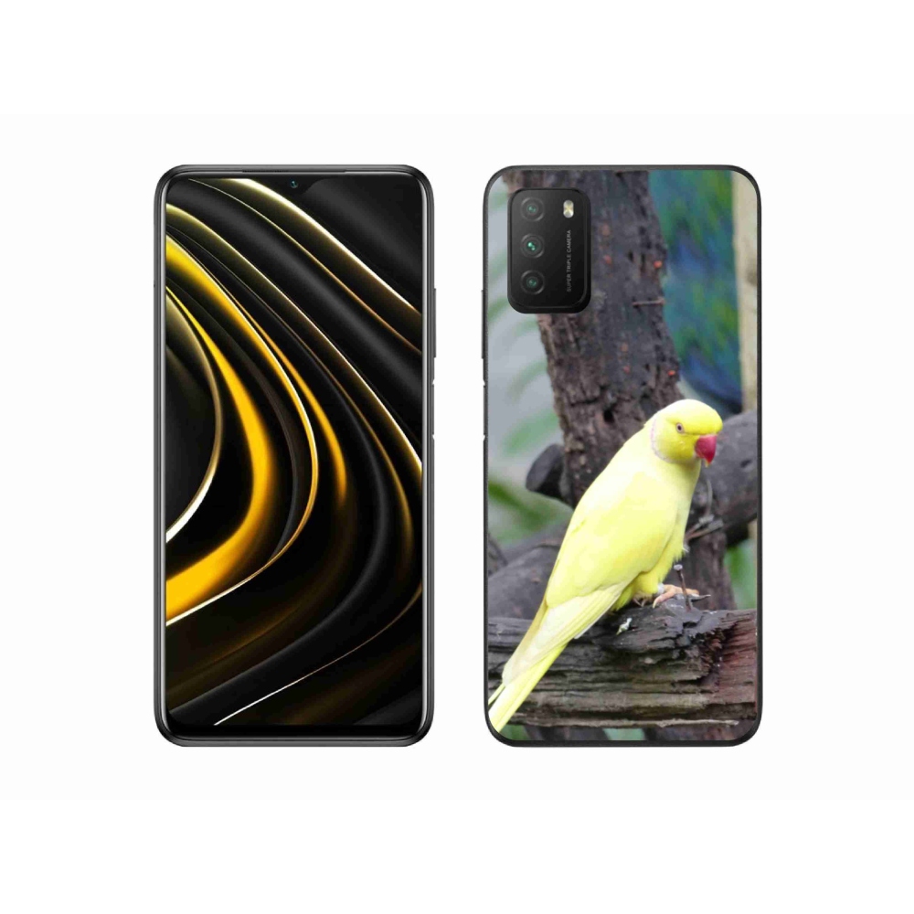 Gél borítás mmCase a Xiaomi Poco M3 készülékhez - papagáj alexander sárga