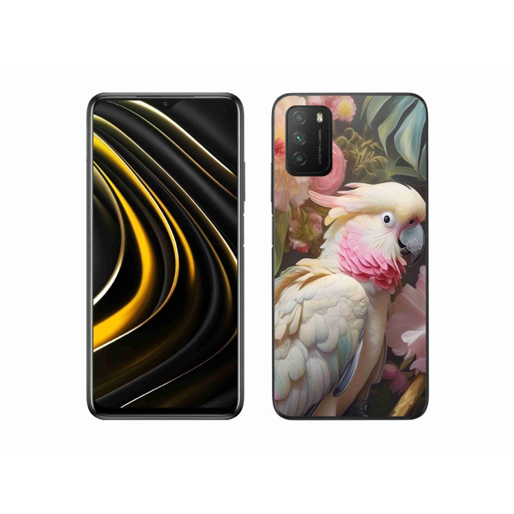 Gél borítás mmCase a Xiaomi Poco M3-hoz - papagáj kakadu rózsaszín 2