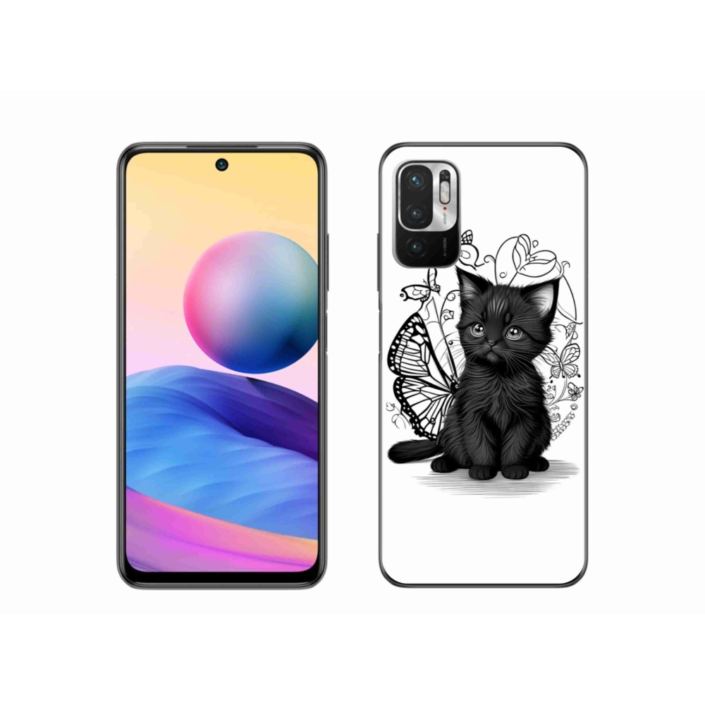 Gél borítás mmCase a Xiaomi Poco M3 Pro/5G számára - fekete cica