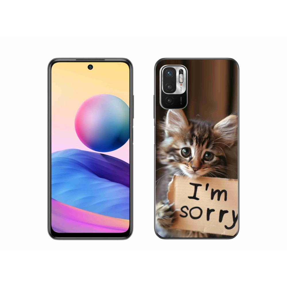 Gél borítás mmCase a Xiaomi Poco M3 Pro/5G számára - macska bocsánatkérése