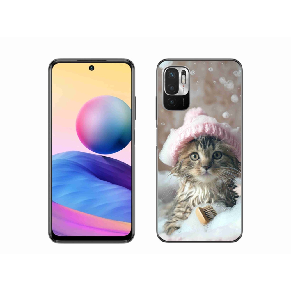 Gél borítás mmCase a Xiaomi Poco M3 Pro/5G számára - cica és fürdő