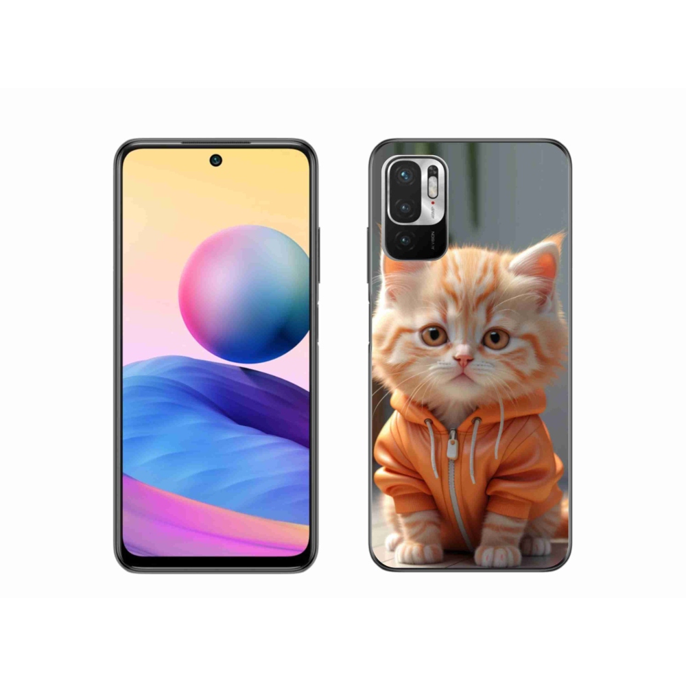 Gél borítás mmCase a Xiaomi Poco M3 Pro/5G számára - cica melegítőben