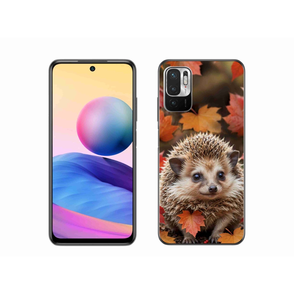 Gél borítás mmCase a Xiaomi Poco M3 Pro számára - sün a levelekben