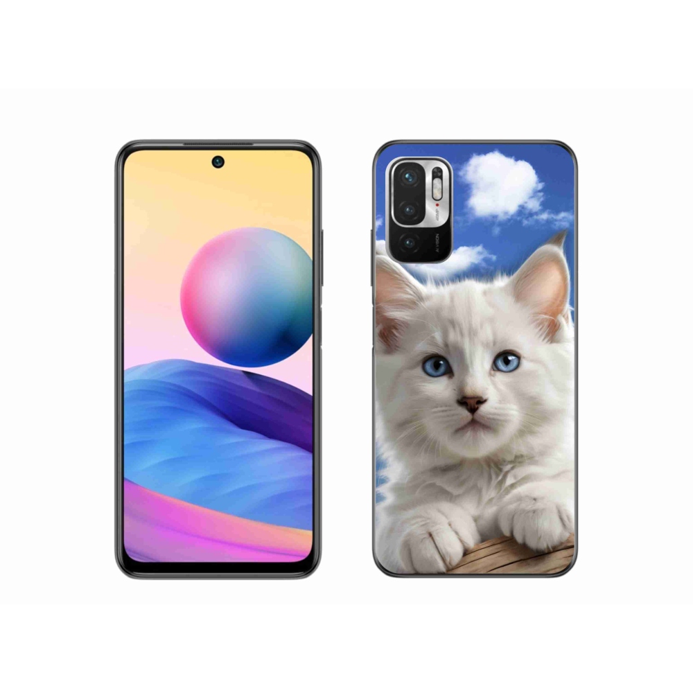 Gél borítás mmCase a Xiaomi Poco M3 Pro számára - cica és felhők