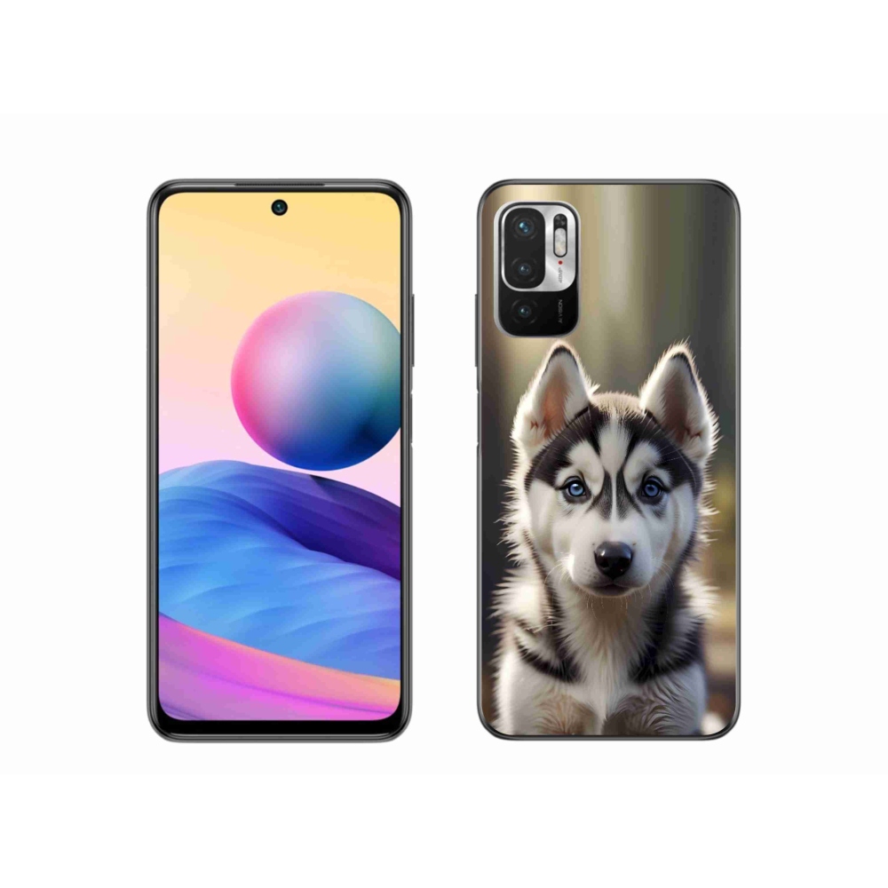 Gél borítás mmCase a Xiaomi Poco M3 Pro számára - aranyos szibériai husky