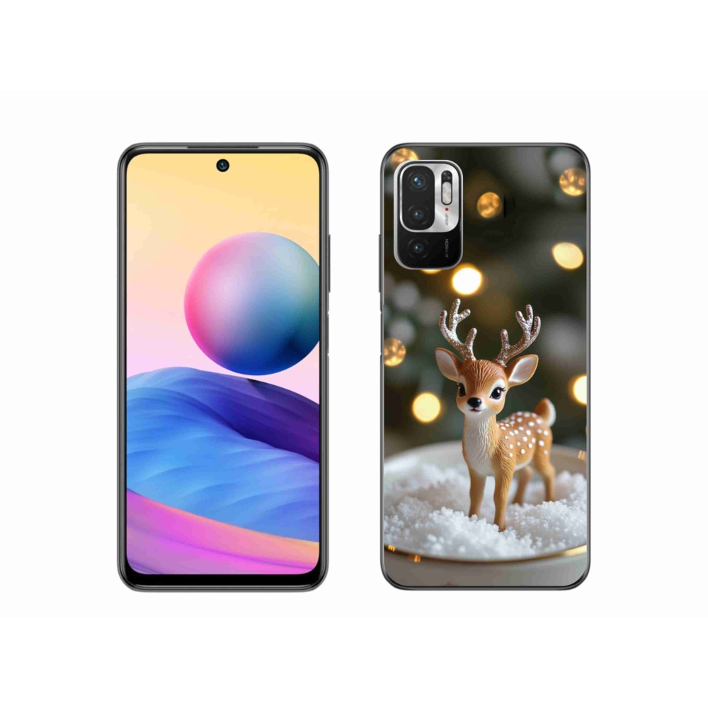 Gél borítás mmCase a Xiaomi Poco M3 Pro számára - aranyos karácsonyi szarvasok
