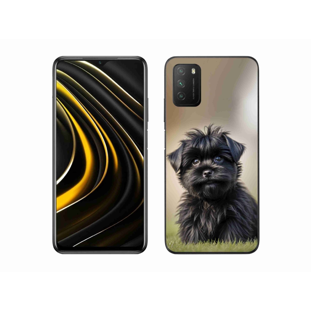 Gél borítás mmCase a Xiaomi Poco M3-hoz - aranyos fekete kutya