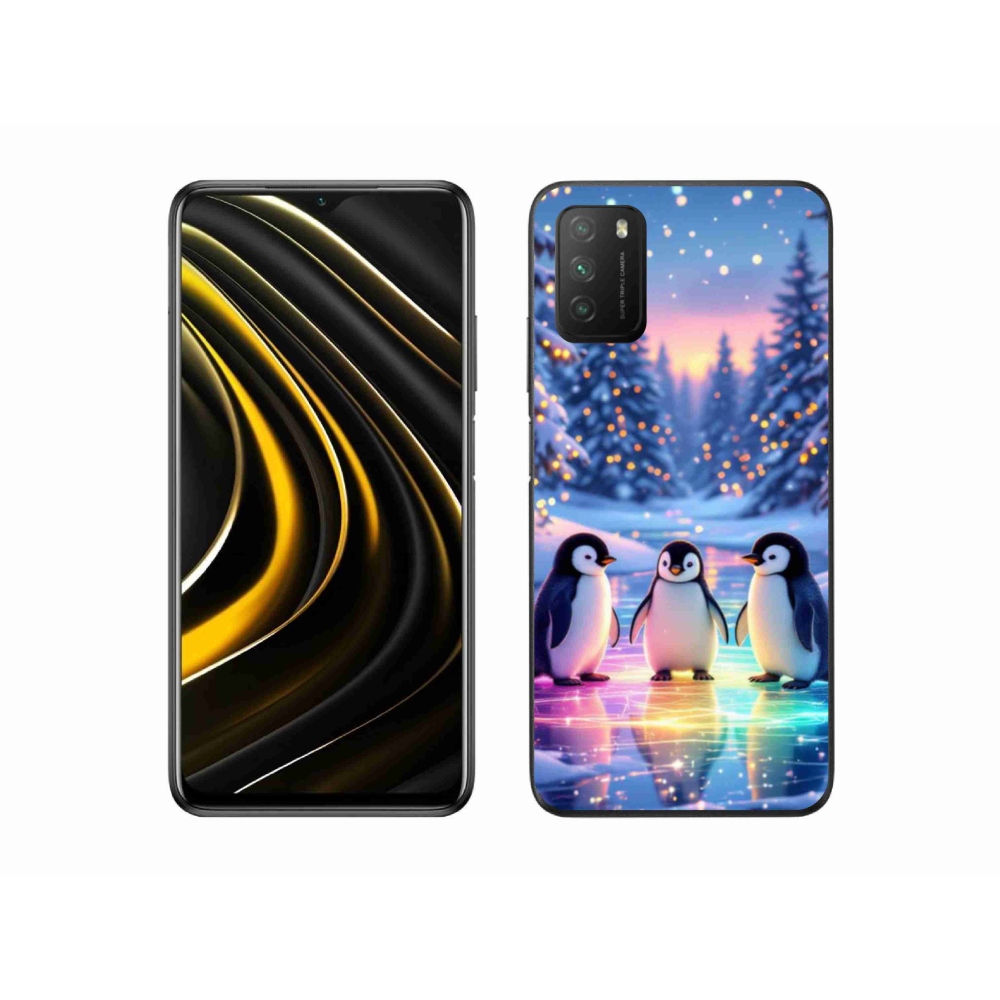 Gél borító mmCase a Xiaomi Poco M3-hoz - pingvinek