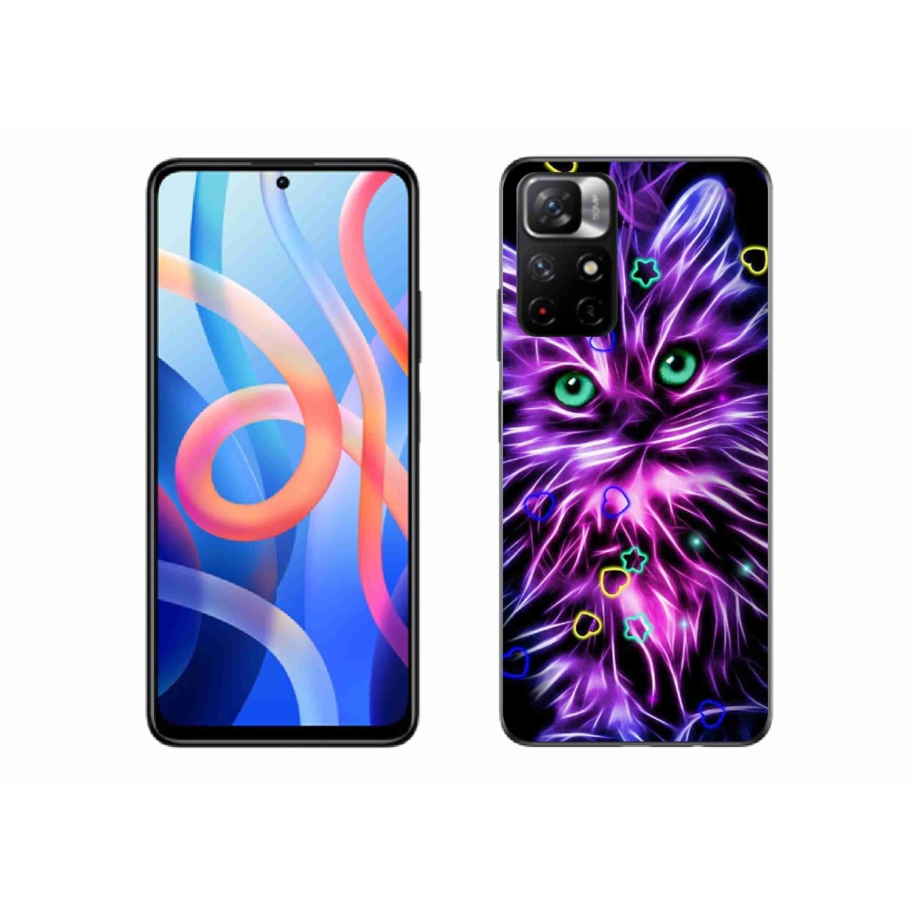 Gél borítás mmCase a Xiaomi Poco M4 Pro 5G számára - absztrakt macska