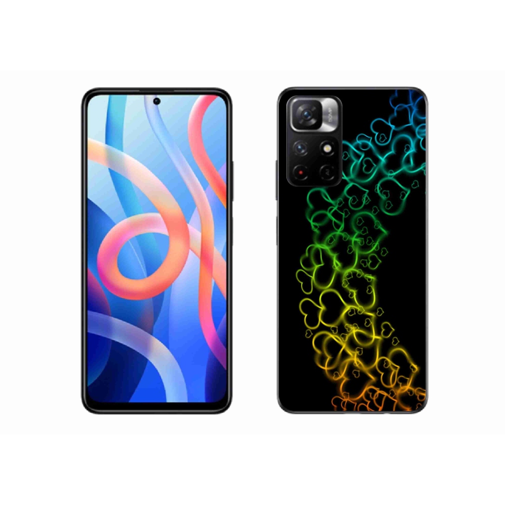 Gél borítás mmCase a Xiaomi Poco M4 Pro 5G számára - színes szívek