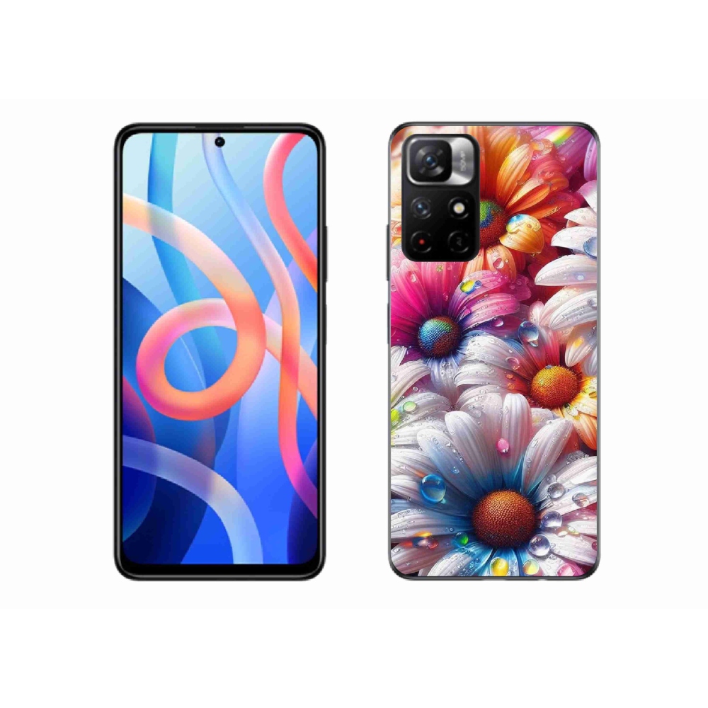 Gél borítás mmCase a Xiaomi Poco M4 Pro 5G számára - színes margaréták