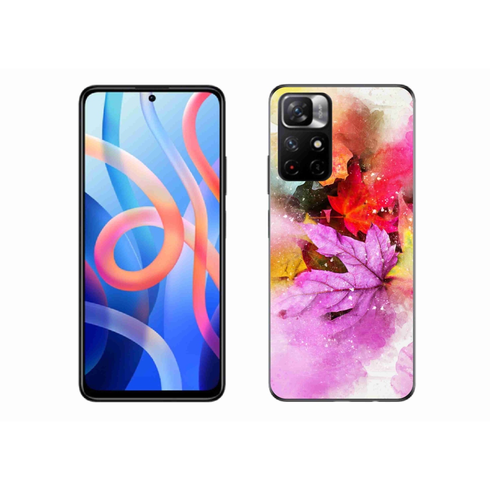 Gél borítás mmCase a Xiaomi Poco M4 Pro 5G számára - színes levelek