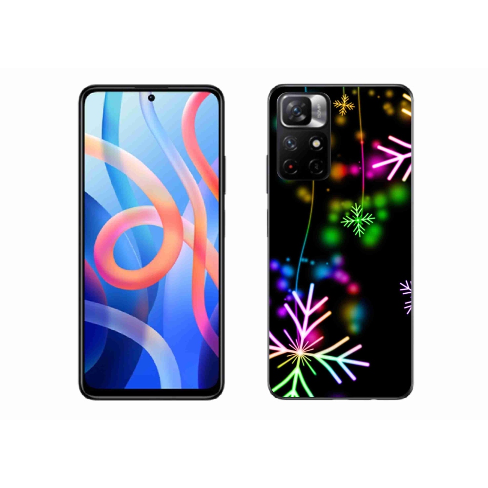 Zselés borítás mmCase a Xiaomi Poco M4 Pro 5G számára - színes pelyhekkel