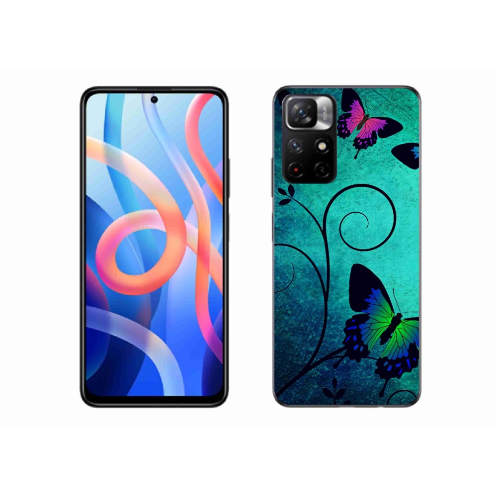 Gél borítás mmCase a Xiaomi Poco M4 Pro 5G számára - színes pillangók