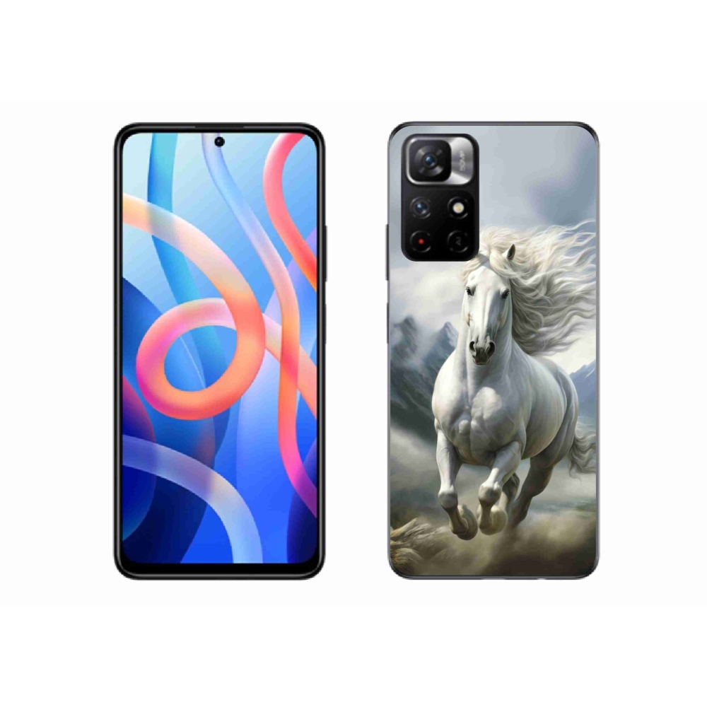 Gél borítás mmCase a Xiaomi Poco M4 Pro 5G számára - futó fehér ló 3