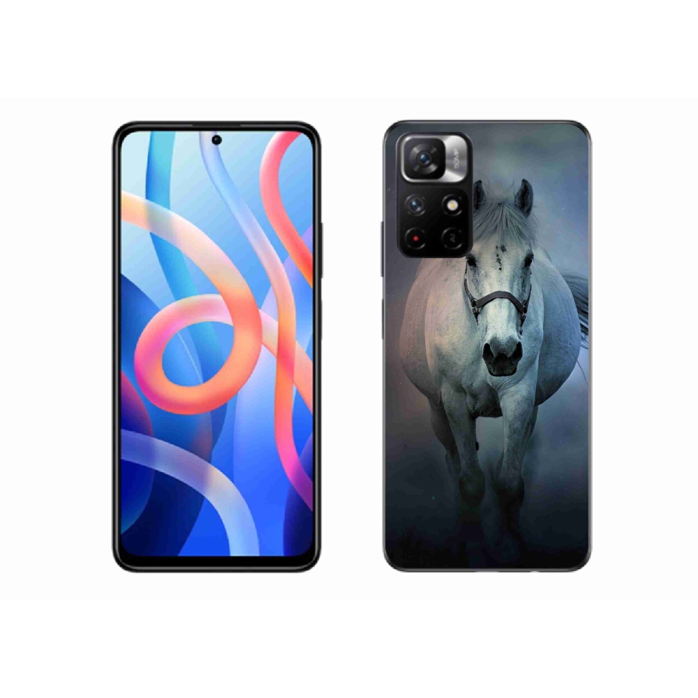 Gél borítás mmCase a Xiaomi Poco M4 Pro 5G számára - futó fehér ló