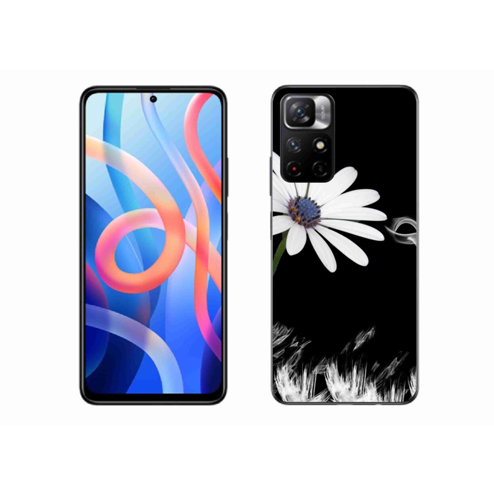 Gél borítás mmCase a Xiaomi Poco M4 Pro 5G-hez - fehér virág