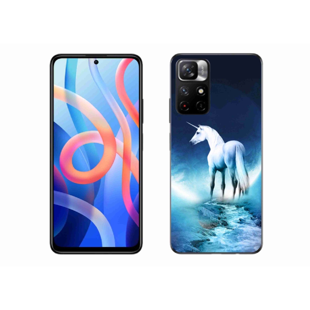 Gél borítás mmCase a Xiaomi Poco M4 Pro 5G számára - fehér egyszarvú