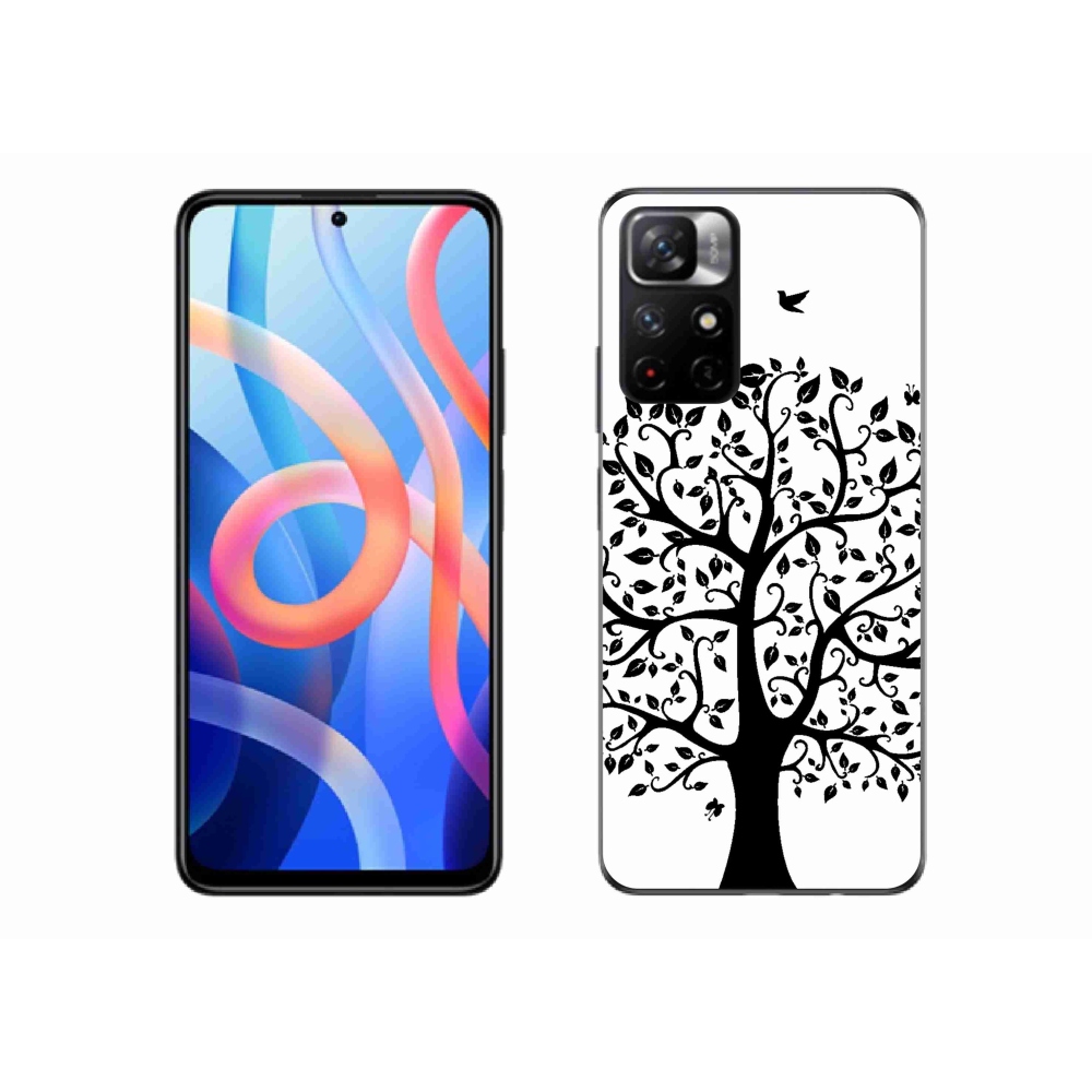 Gél borítás mmCase a Xiaomi Poco M4 Pro 5G számára - fekete és fehér fa