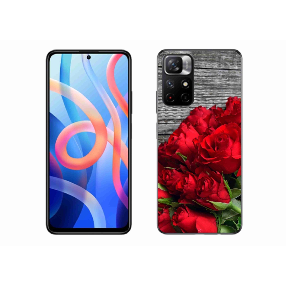 Gél borítás mmCase a Xiaomi Poco M4 Pro 5G-hez - piros rózsa