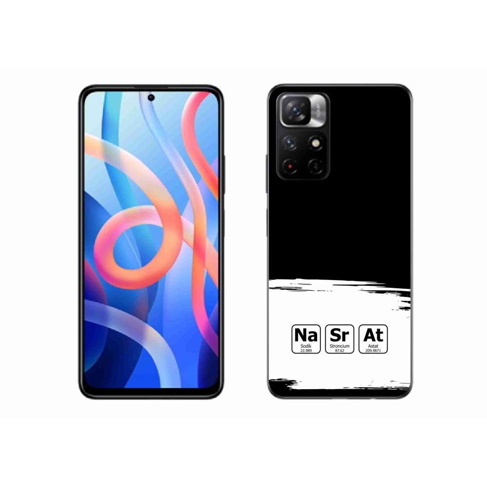 Gél borító mmCase a Xiaomi Poco M4 Pro 5G számára - kémiai elemek fehér és fekete háttérrel