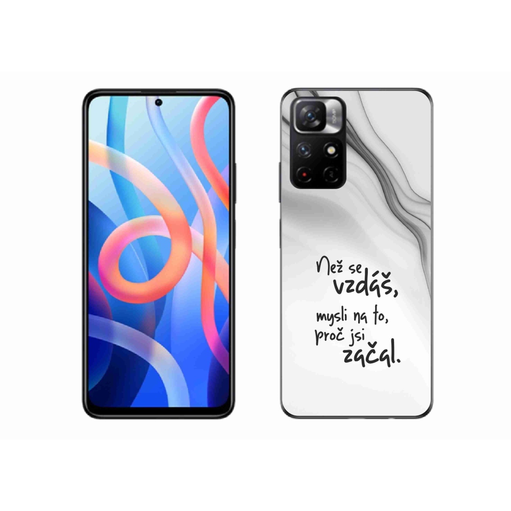 Gél borítás mmCase a Xiaomi Poco M4 Pro 5G-hez - idézet 2 fehér háttér