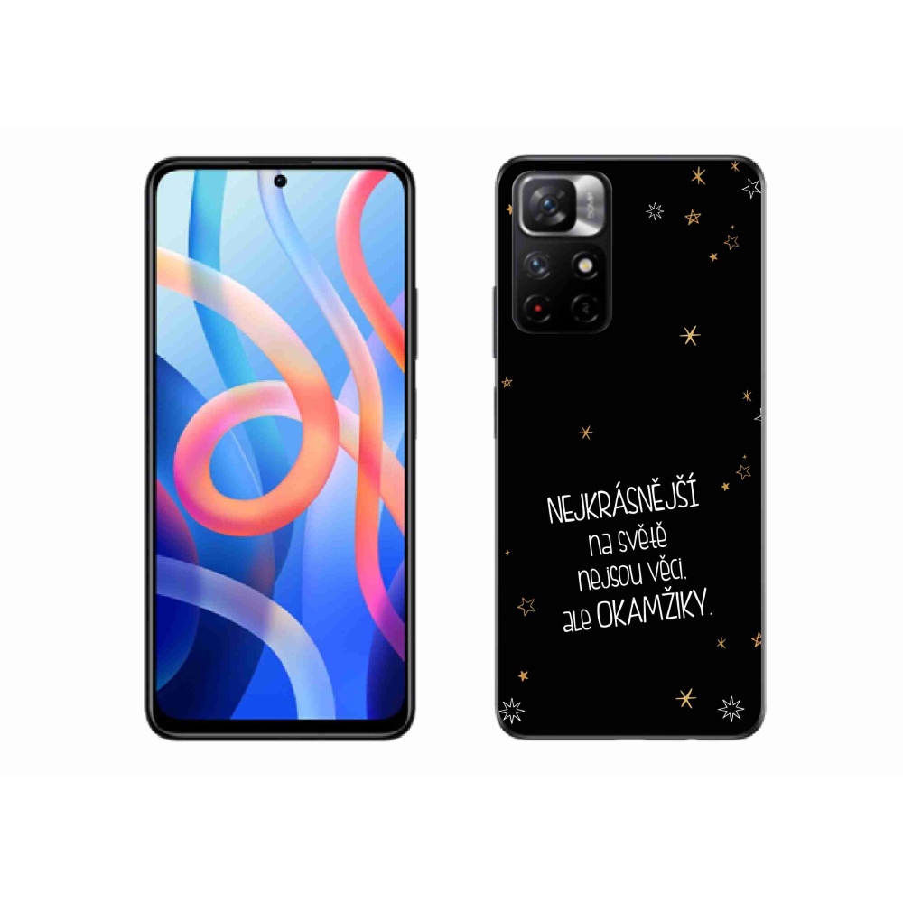 Gél borítás mmCase a Xiaomi Poco M4 Pro 5G számára - idézem 4 fekete háttér