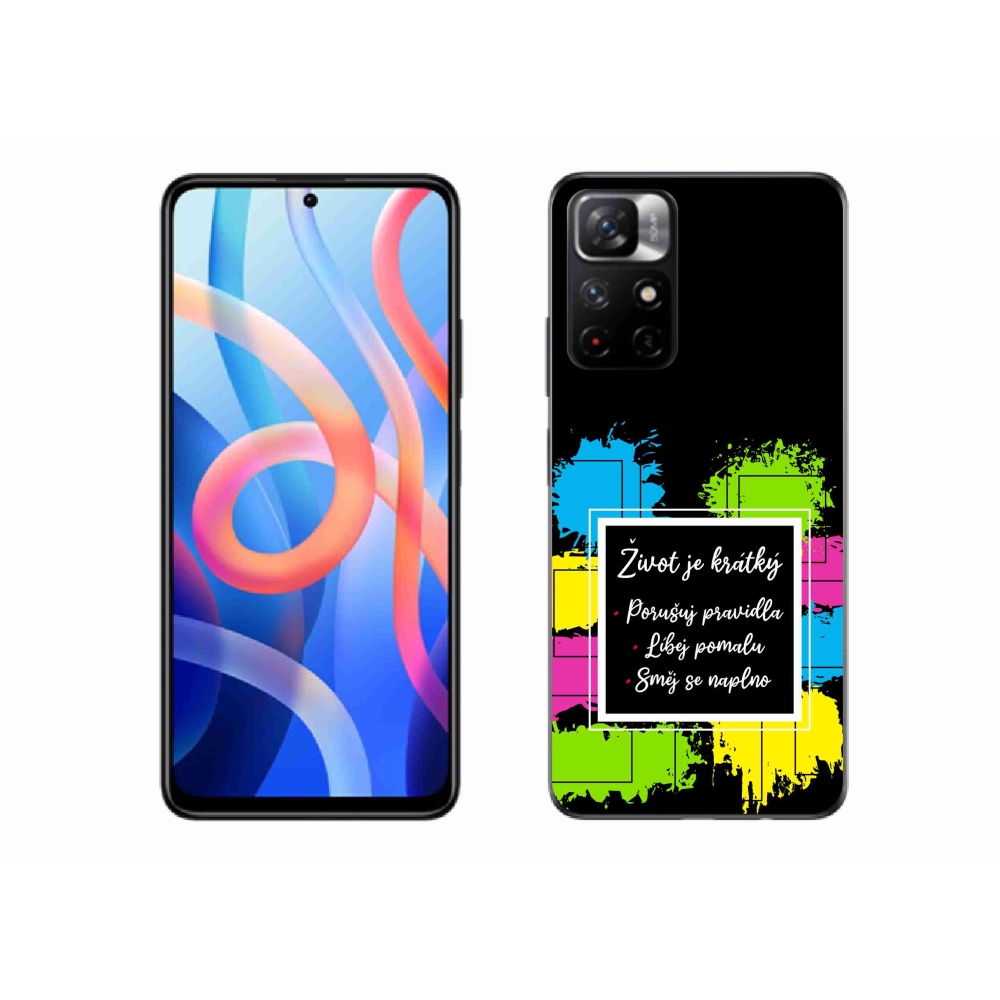 Gél borítás mmCase a Xiaomi Poco M4 Pro 5G számára - idézem 5 fekete háttér