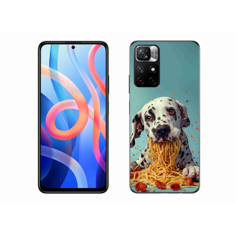 Gél borítás mmCase a Xiaomi Poco M4 Pro 5G számára - dalmát és spagetti