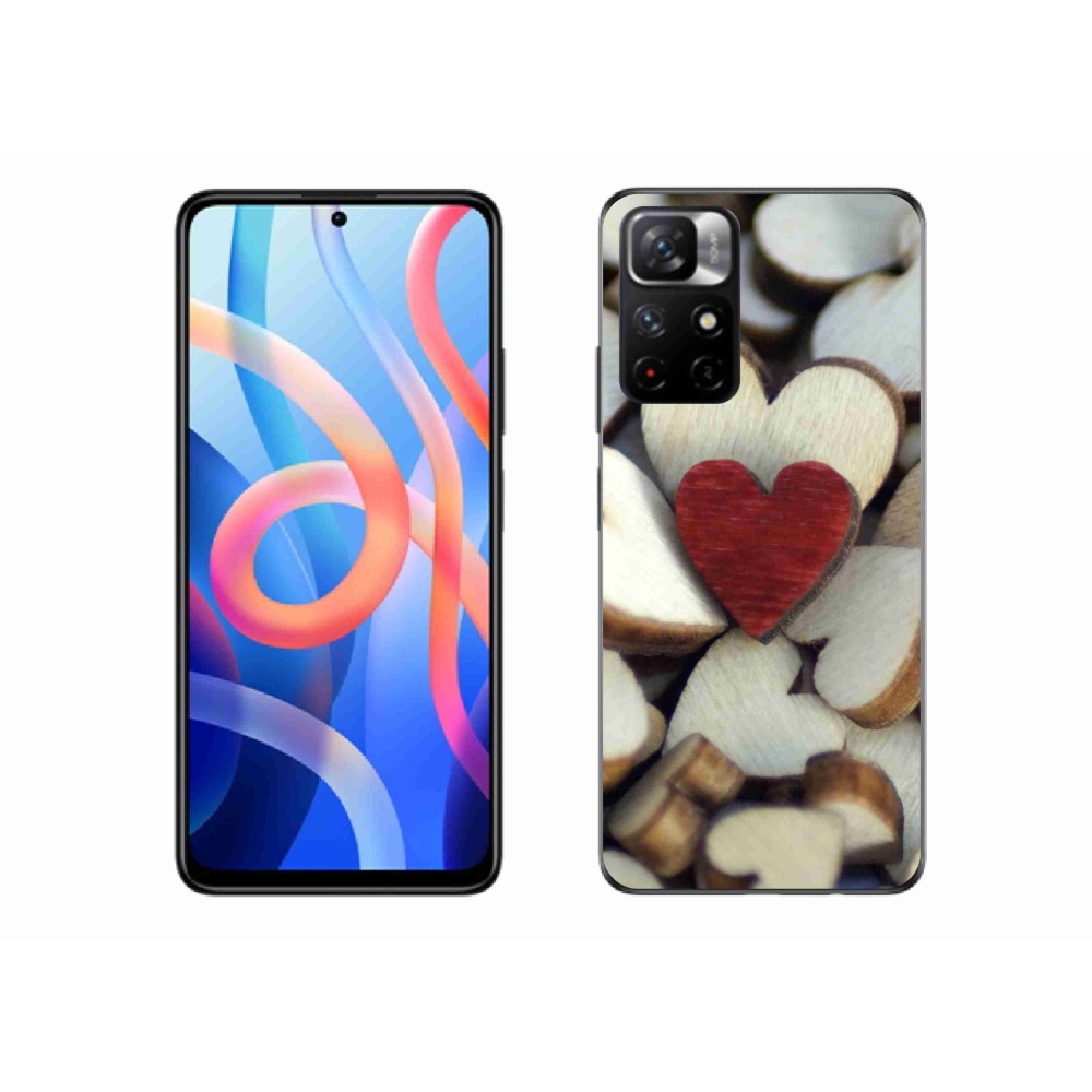 Gél borítás mmCase a Xiaomi Poco M4 Pro 5G számára - gravírozott piros szív