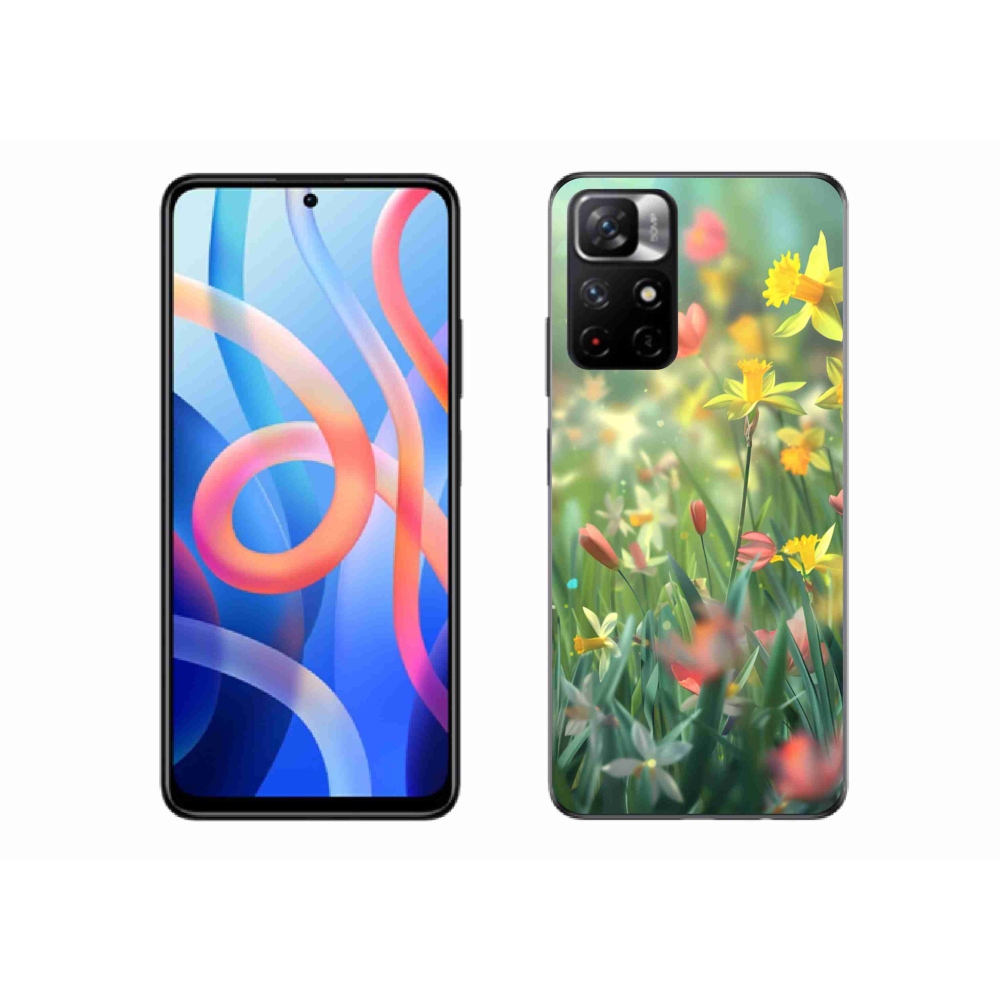 Gél borító mmCase a Xiaomi Poco M4 Pro 5G számára - tavaszi virágok