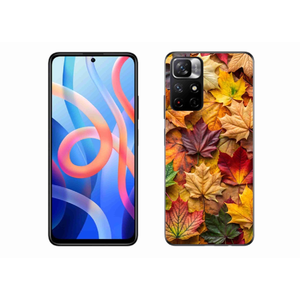 Gél borítás mmCase a Xiaomi Poco M4 Pro 5G számára - juharlevelek 2