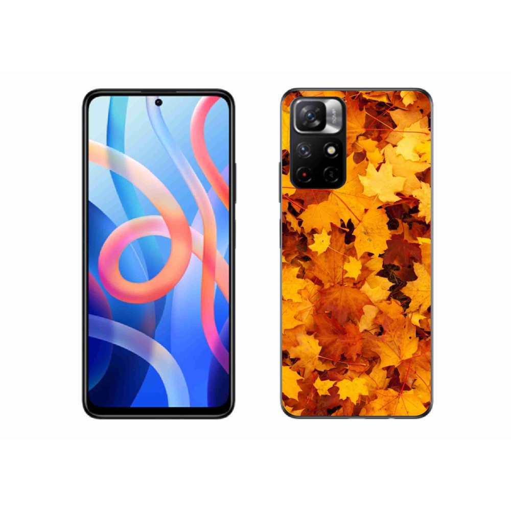 Gél borítás mmCase a Xiaomi Poco M4 Pro 5G számára - juharlevelek