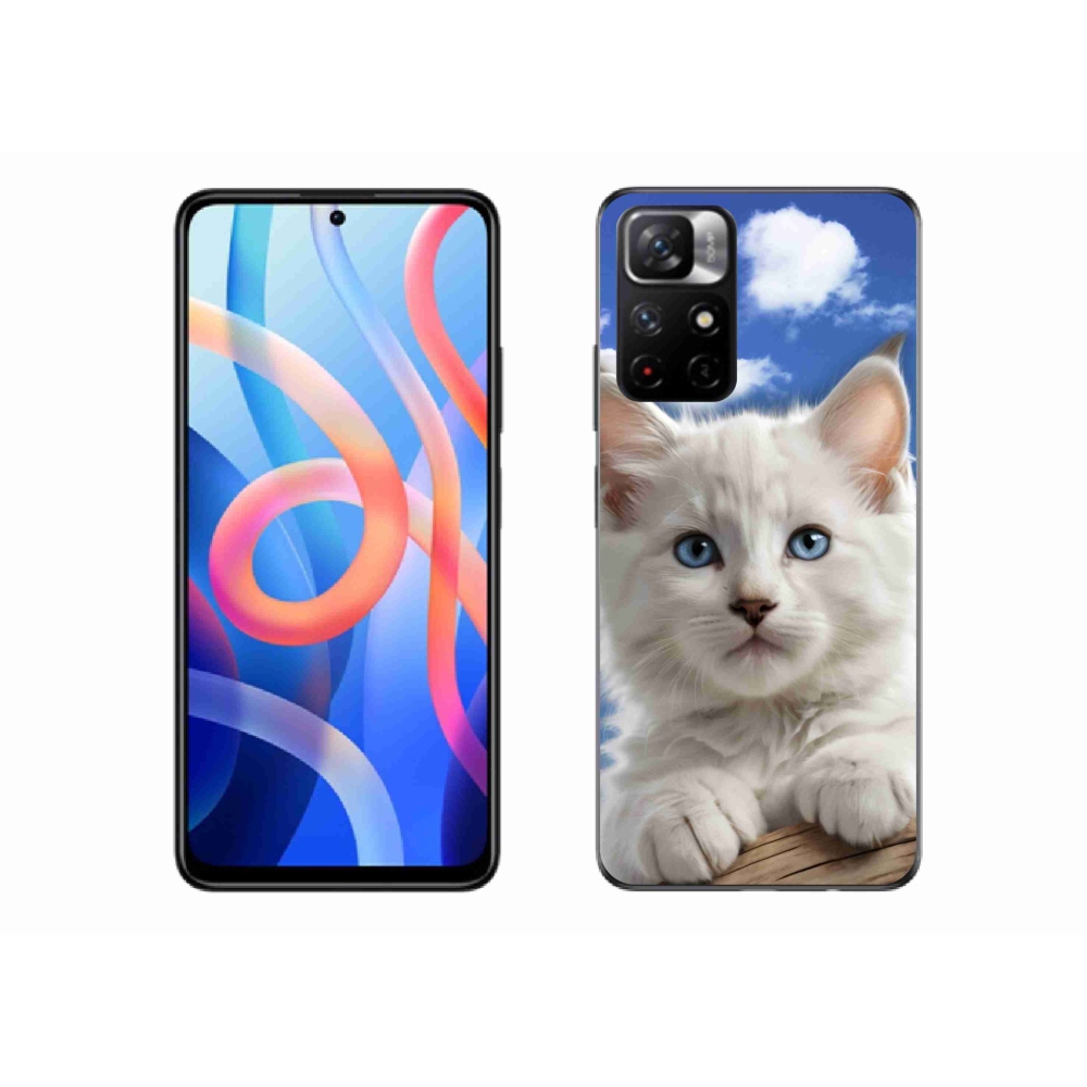 Gél borítás mmCase a Xiaomi Poco M4 Pro 5G számára - cica és felhők