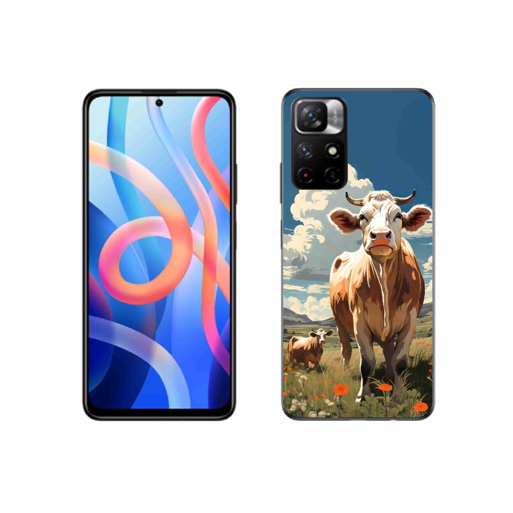 Gél borítás mmCase a Xiaomi Poco M4 Pro 5G számára - tehenek a réten