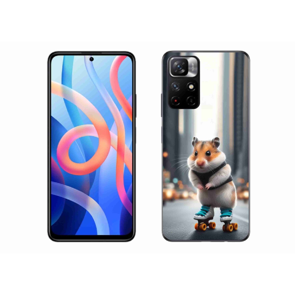 Gél borítás mmCase a Xiaomi Poco M4 Pro 5G számára - hörcsög a korcsolyán