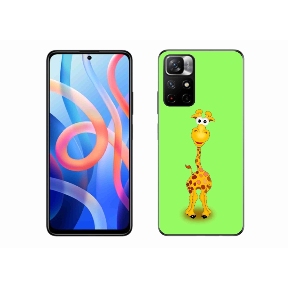 Gél borítás mmCase a Xiaomi Poco M4 Pro 5G számára - rajzfilm zsiráf