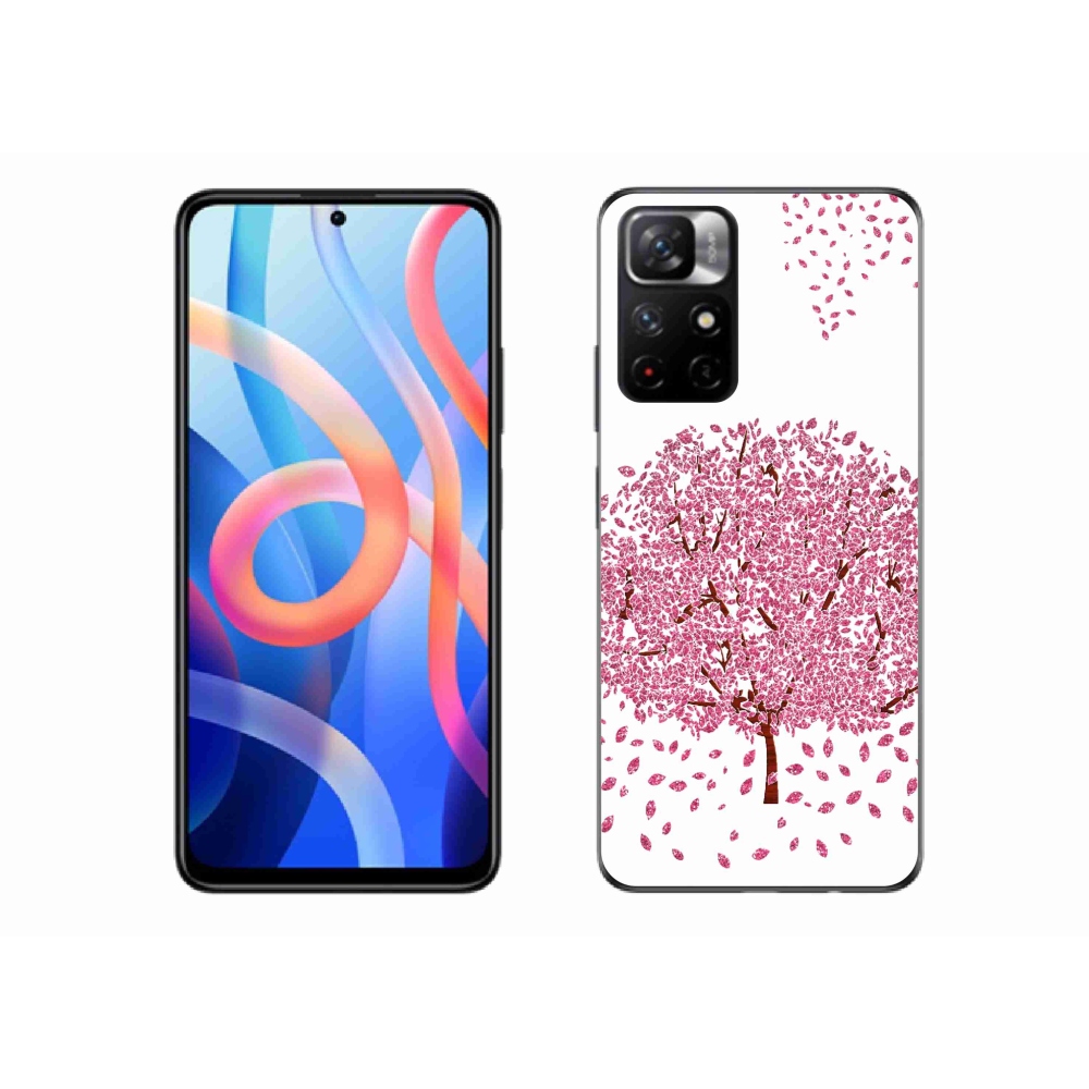 Gél borítás mmCase a Xiaomi Poco M4 Pro 5G számára - rajzfilmfa levelekkel