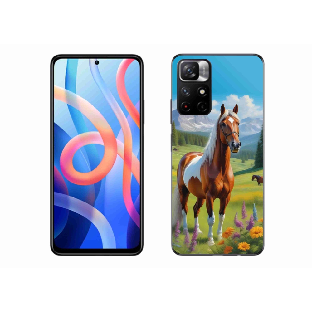 Gél borítás mmCase a Xiaomi Poco M4 Pro 5G számára - ló a réten