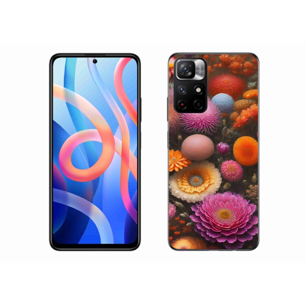 Gél borítás mmCase a Xiaomi Poco M4 Pro 5G számára - virágos kompozíció