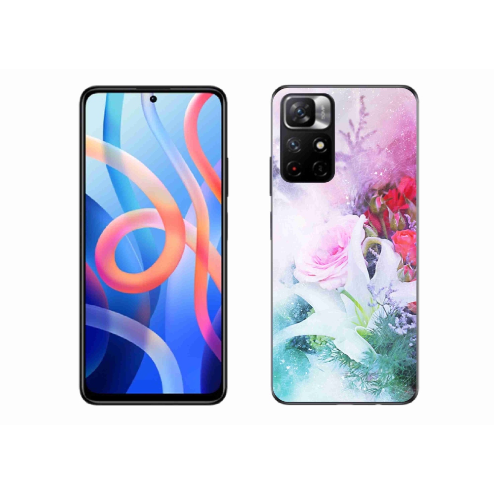 Gél borító mmCase a Xiaomi Poco M4 Pro 5G számára - virágok 4