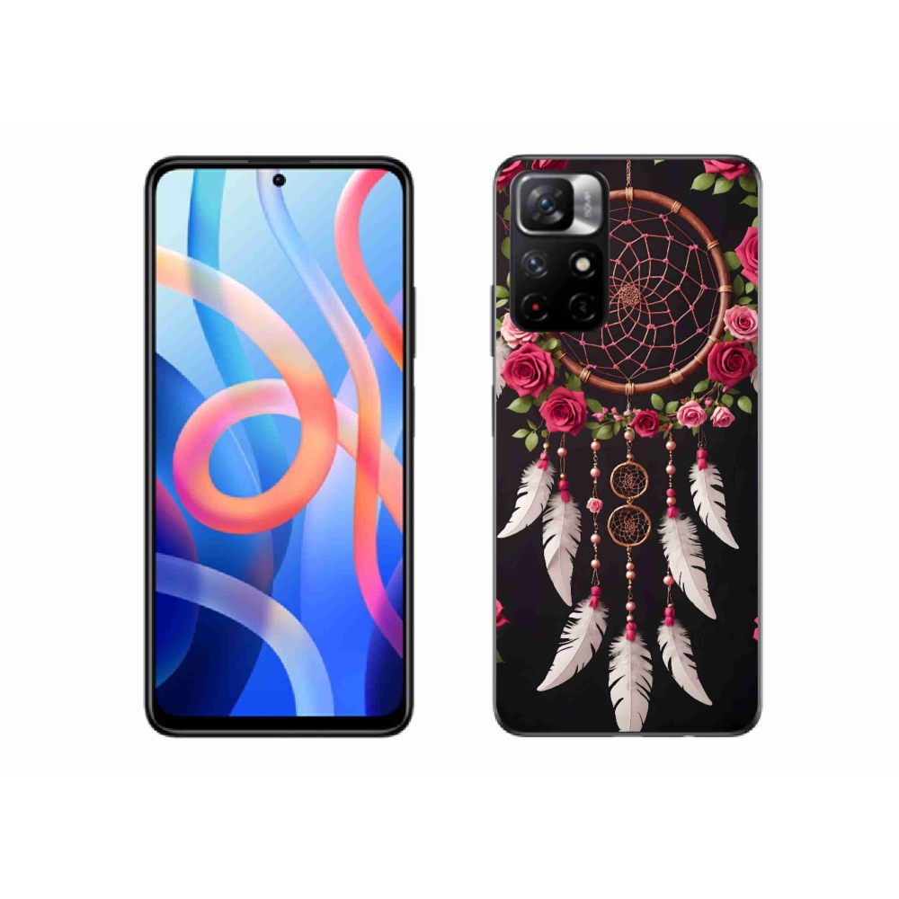 Gél borító mmCase a Xiaomi Poco M4 Pro 5G számára - álomfogó rózsákkal