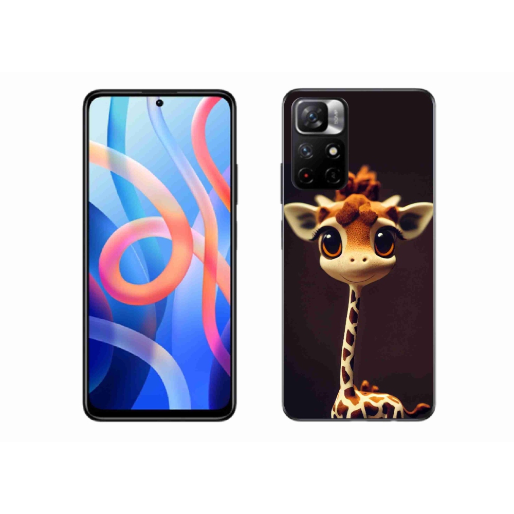 Gél borítás mmCase a Xiaomi Poco M4 Pro 5G számára - kis zsiráf
