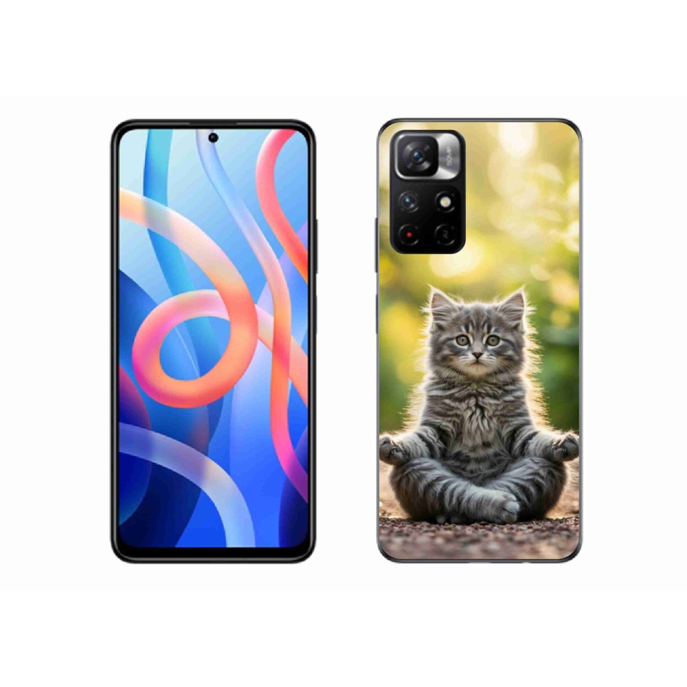 Gél borítás mmCase a Xiaomi Poco M4 Pro 5G számára - meditáló cica